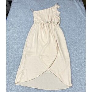 Everly One Shoulder Wrap Dress Womens Size Small Cream